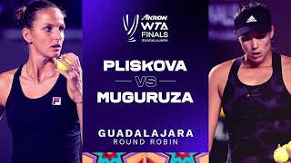 Karolina Pliskova vs. Garbiñe Muguruza | 2021 WTA Finals Round Robin | WTA Match Highlights