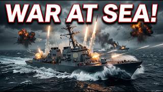 Modern Naval Battle at Sea Warship Under Air Attack Cinematic Simulation screenshot 5