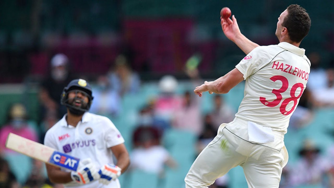Catch! Rohit falls to birthday boy Hazlewood | Vodafone Test Series 2020-21