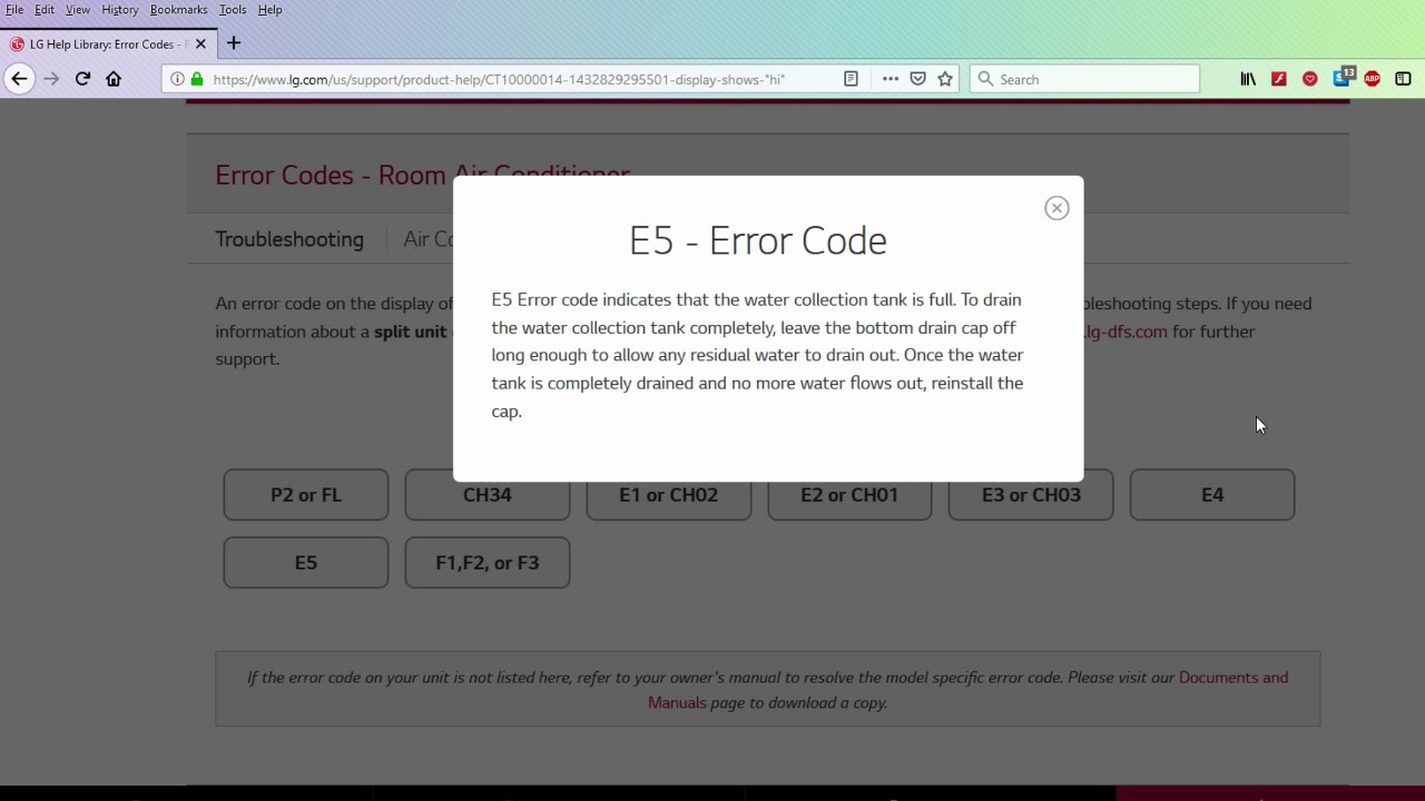 Download e5 Error code air conditioner