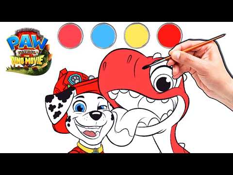 Hai să-i colorăm pe Rhubarb și cățelușii dino! 🦖 Patrula Cățelușilor: Filmul Dino