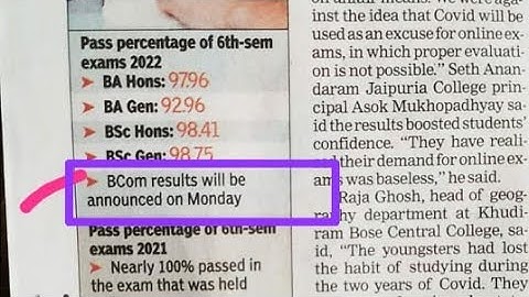 ||CUBCOM Semester-6 Results update||Pass percentages||