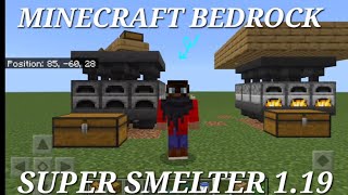 Easy 1.19 AUTOMATIC SMELTER TUTORIAL in Minecraft Bedrock(MCPE/Xbox/PS4/Switch/PC)