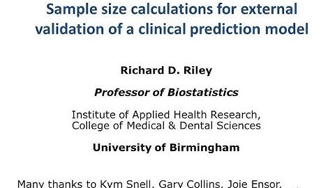 Sample size calculations for external validation of a clinical prediction model
