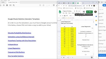 Using the Linear Regression Google Sheet
