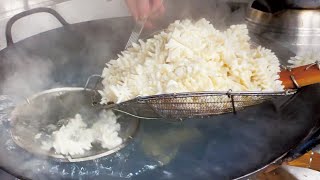 【中華料理店のまかない調理動画】いかの軟白葱落花生油かけ　Boiled Squid with White Leek　多分きっとご家庭でも簡単に作れる。（かも）