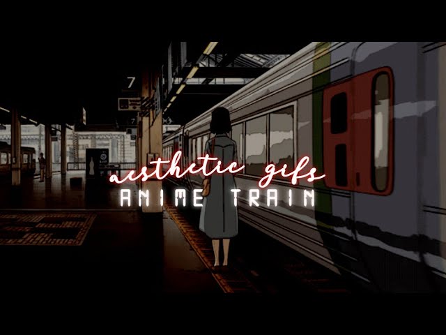 Premium AI Image | Anime train on tracks with trees in the background  generative ai