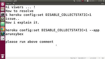 heroku config:set DISABLE_COLLECTSTATIC=1 (Django )