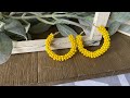 Arracadas en Alambrismo|Hoop earrings with seed beads|Super Easy