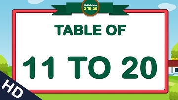 11To20 Table Group Song Multification11to20tablesong 11to20 Times Tables    MATHS TABLES