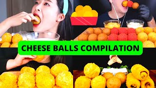 Cheese Balls Mukbang Compilation Mukbangers Cheese Balls With Dipping Sauce Big Bites