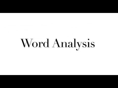 Word Analysis 1
