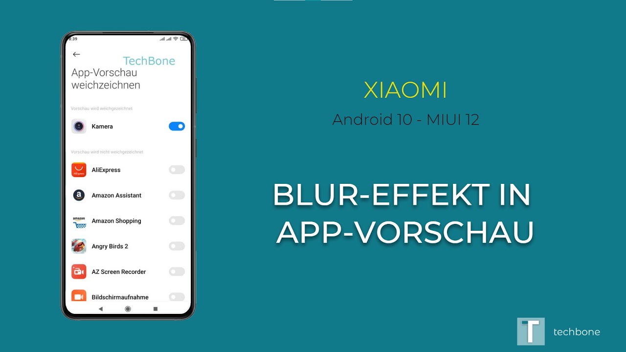 Blur-Effekt in App-Vorschau - Xiaomi [Android 10 - MIUI 12]