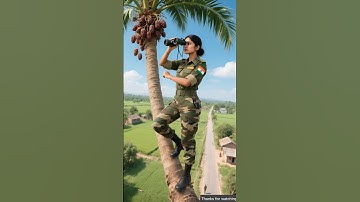 Lady Soldier saves Milkman Grandpa from a giant snake 😭 #ai #army #save #bus