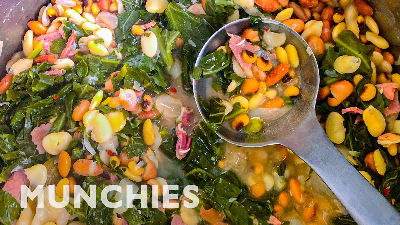 How To Make Beans, Greens, and Hot Water Cornbread | Quarantine Cooking | Munchies