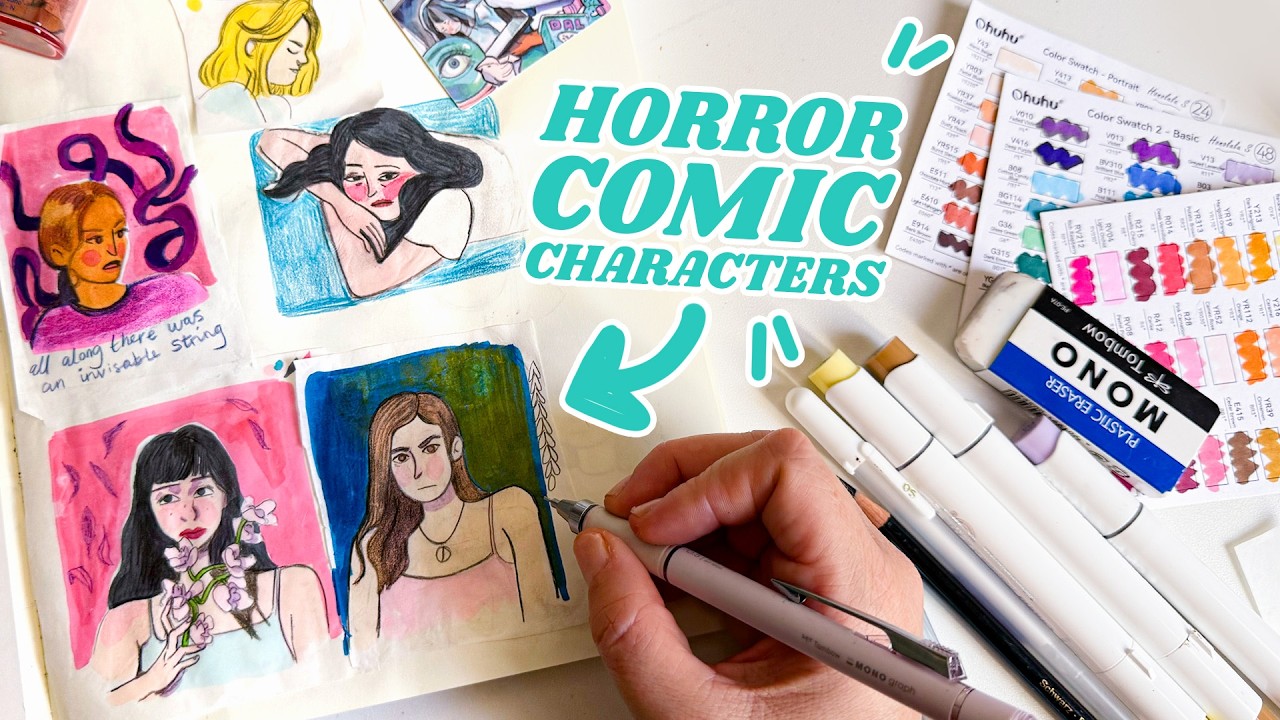 Thumbnail for HORROR COMIC CHARACTERS DESIGN! Chatty, my process video!