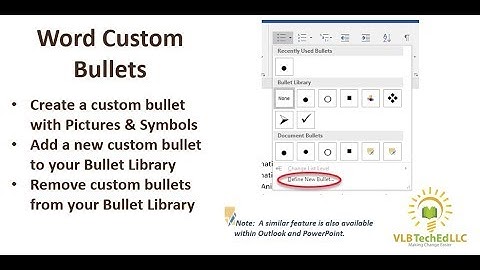 Word - Creating and Using Custom Bullets