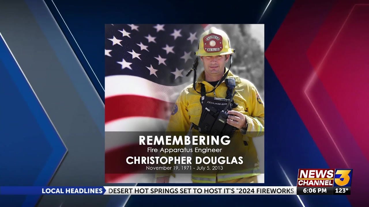 Fire crews gather to remember fallen firefighter Christopher Douglas
