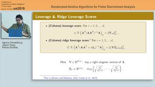 July 25th 16 Randomized Iterative Algorithms for Fisher Discriminant Analysis