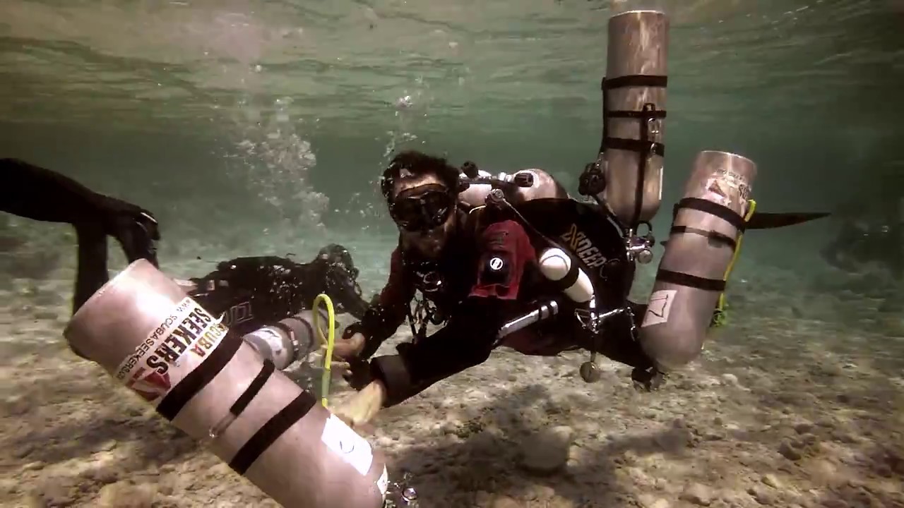 Deep water dive 55 meters - technical diving in Dahab