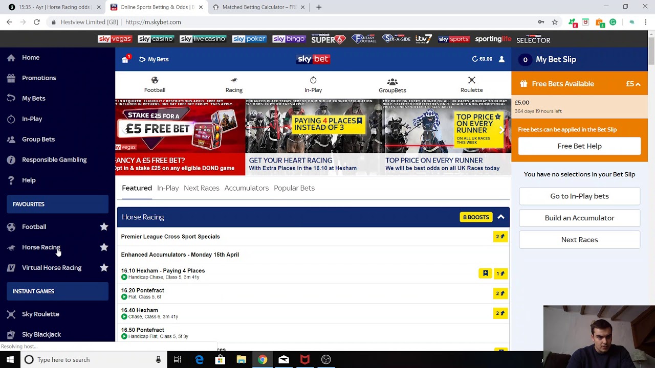 Full Matched Betting Live Example - Part 2, Profiting From The Free Bet