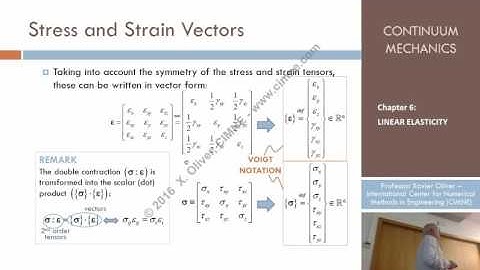 Continuum Mechanics - Ch 6 - Lecture 19 - Hooke’s Law in Voigt Notation