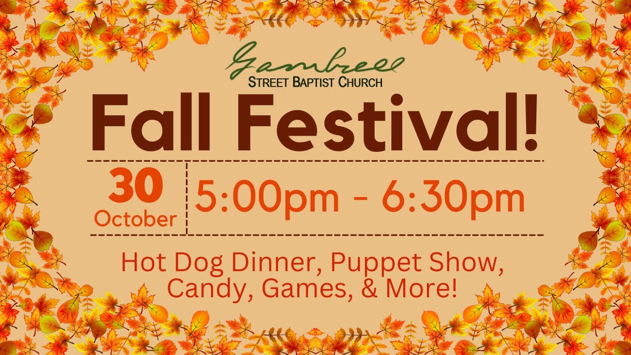 Join our Fall Festival October 30th! - YouTube