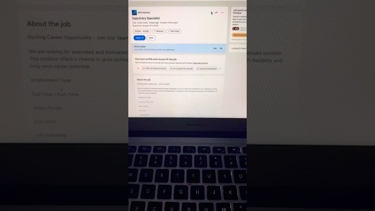 Fake date entry job posting leads to ADWARE ‼️