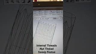 How to create internal threads, #Nut #threading #sweep #3dmodeling #creoparametric