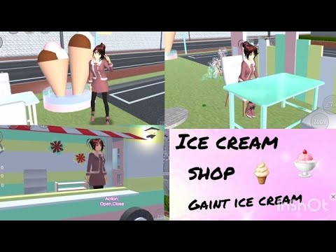 ✌🏻Ice cream shop tour // in Sakura school simulator \\ Game video 😉