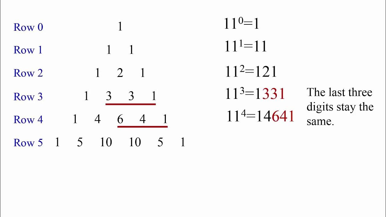 Pascal's Triangles and Power of 11 - YouTube