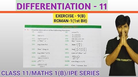 DIFFERENTIATION 11/Exercise 9(B) Roman -I (1st Bit ) Telugu Akademi Book/ Class 11/ maths 1(B)
