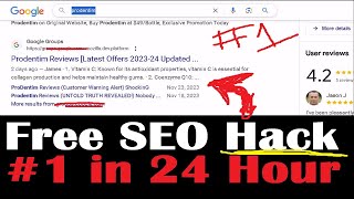 Free SEO Hack Top #1 Ranking in 24 Hours - Live Proof! Rank Any Keyword