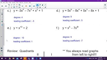 6.2 Characteristics of Polynomial Functions Part 1
