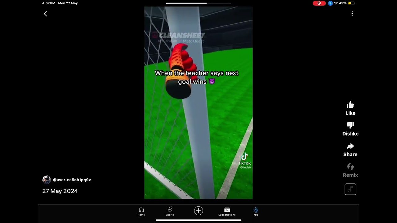 When teacher says next goal wins