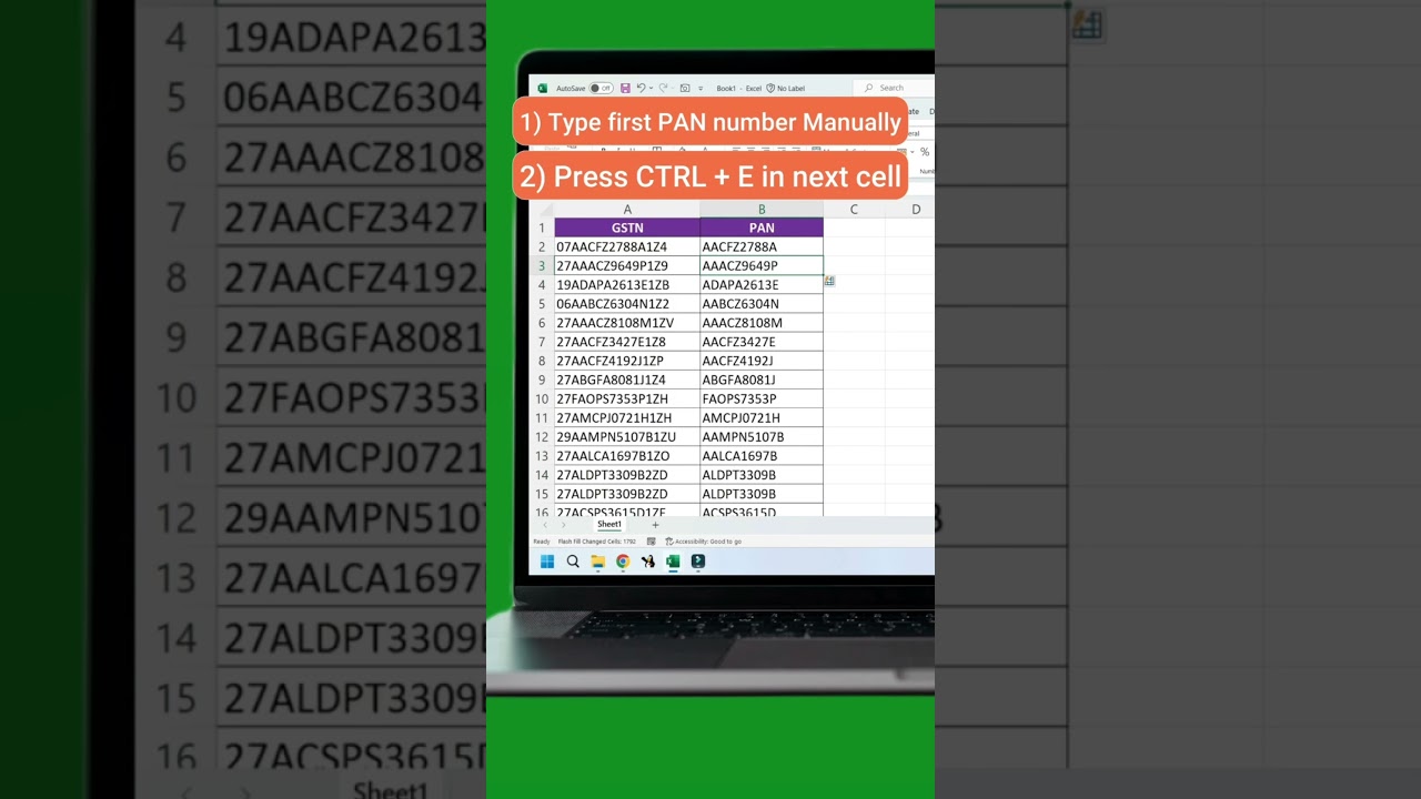 Extract PAN nos From GST numbers 