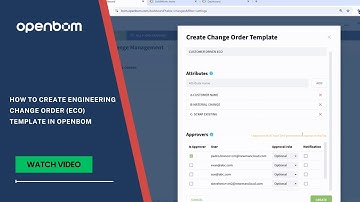 How to create Engineering Change Order (ECO) template in OpenBOM