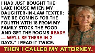 I Just Bought the Lake House—My Daughter-in-Law Texted: We're Coming for the Fourth With 18 Peop...