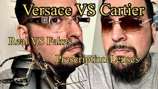 Cartier Big C wire & Versace glasses REAL VS Fake, Designer Glasses -Prescription lenses ve1175b102 