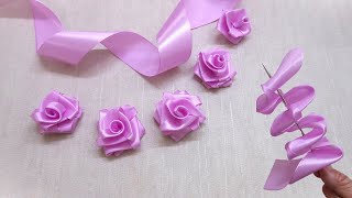 DIY Ribbon Flowers - How to Make Amazing Ribbon Roses With A Needle ( 2)