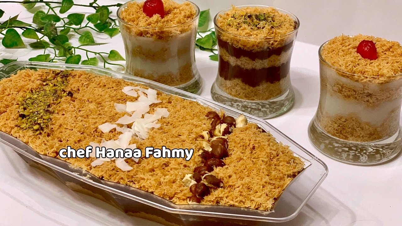 كنافه صيامي بالكريمة بدون لبن حليب وبدون شربات وبدون فرن😱كنافه نباتي الشيف هناء فهمي