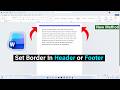 How To Set Border In Header or Footer In Word - Full Guide