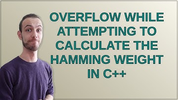 Overflow while attempting to calculate the Hamming weight in C++