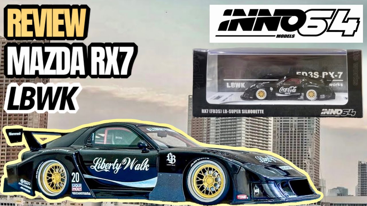 REVIEW MAZDA RX7 FD3S LIBERTY WALK COCA COLA! INNO 64 DIECAST