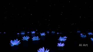 AI-Generated A Peaceful World of Floating Lotus Flowers and Glowing Rivers in Space 🌌🌸✨ screenshot 5