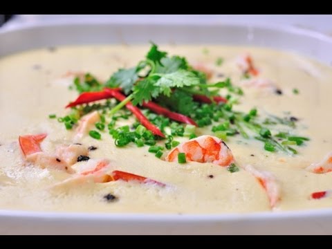 [Thai Food] Goong Neung Nom Sod (Steamed Shrimps with Milk)