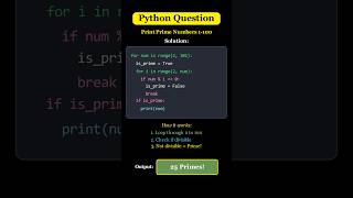 Python: Print All Prime Numbers from 1–100! 😱🔥 #python #coding