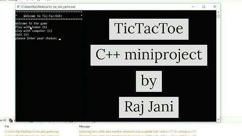 C++ miniproject | Tic Tac Toe game in C++