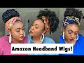 STARTS AT $13! MUST SEE AMAZON HEADBAND WIGS! ON THE GO CHEAP HEADBAND WIGS + HEADBANDS ATTACHED!