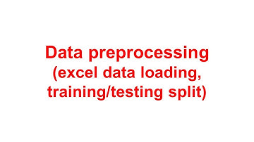 Data preprocessing (excel data loading, training/testing data split)